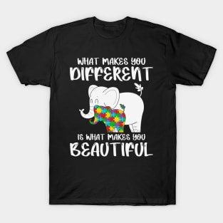 Different Elephant Autism Awareness Gift for Birthday, Mother's Day, Thanksgiving, Christmas T-Shirt